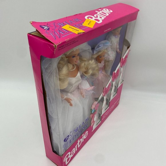 1993 Dream Wedding Barbie Stacie & Todd, Limited Edition Gift Set, 3 Dolls NIB - Picture 3 of 12